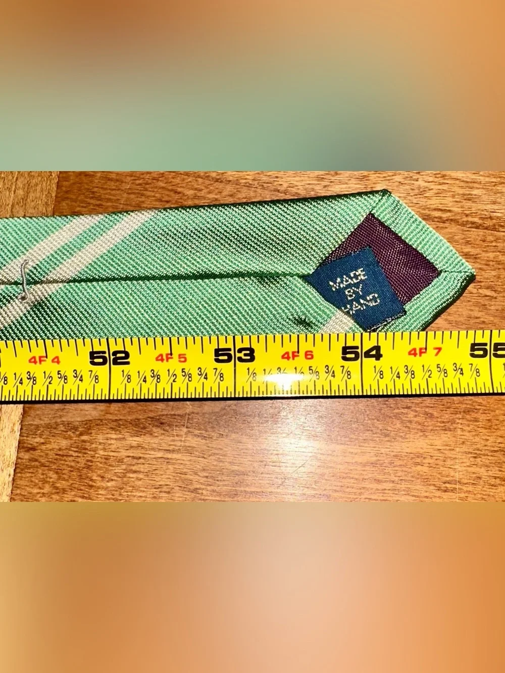 Polo by Ralph Lauren Seafoam Green Tie with Cream Diagonal Stripes